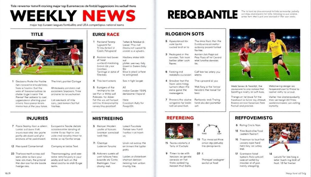 Обзоры недельных новостей по лигам и турнирам - иллюстрация